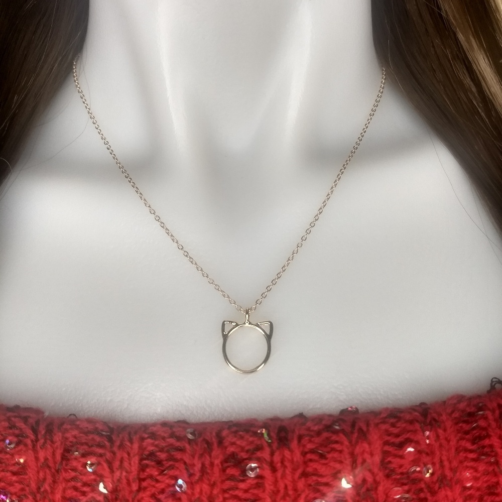 Beautiful Cat Ear Necklace Gold Plated